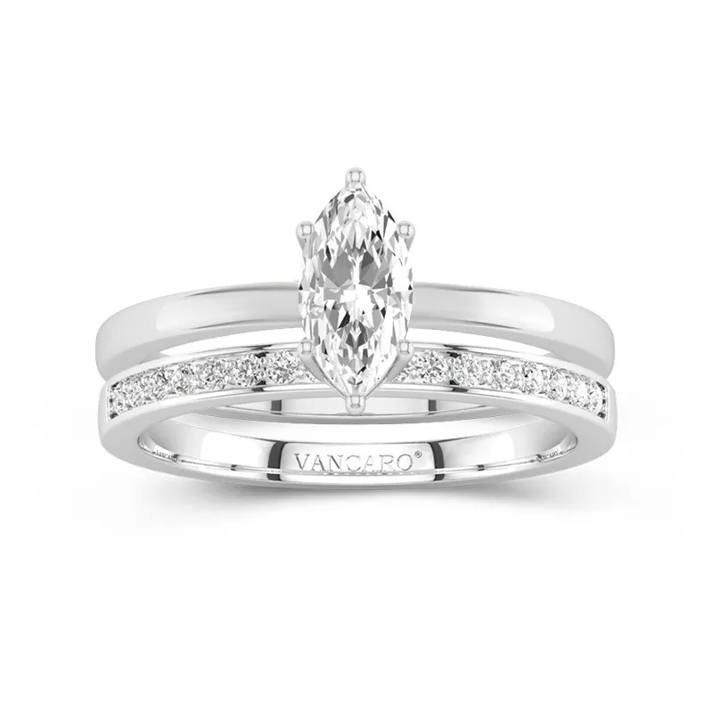 925 Sterling Silver Moissanite Bridal Set