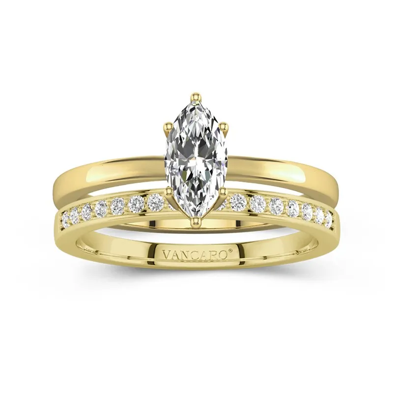 18K Gold Moissanite Bridal Set