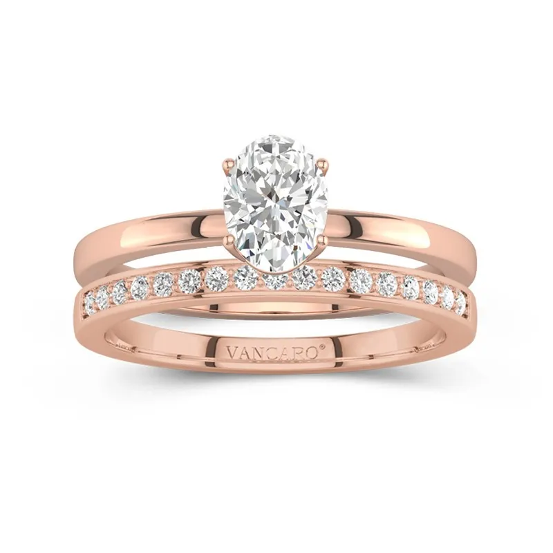 18K Rose Gold Moissanite Bridal Set