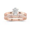 Or rose 14 carats Moissanite Ensemble nuptial