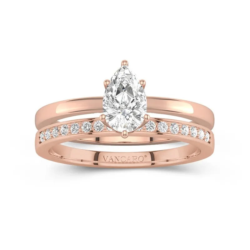 18K Rose Gold Moissanite Bridal Set