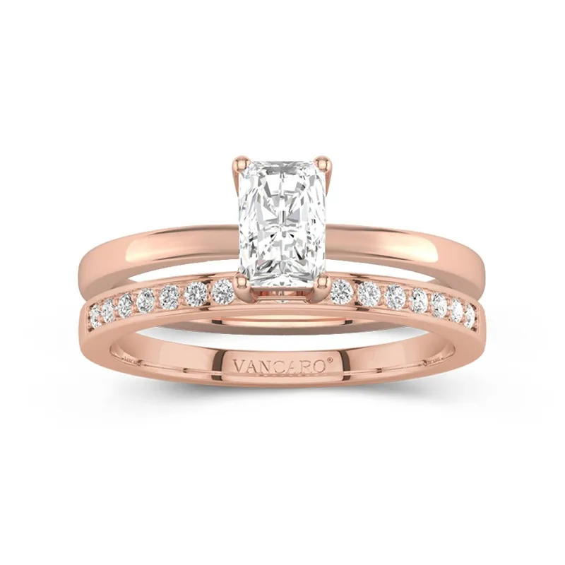 18K Rose Gold Moissanite Bridal Set