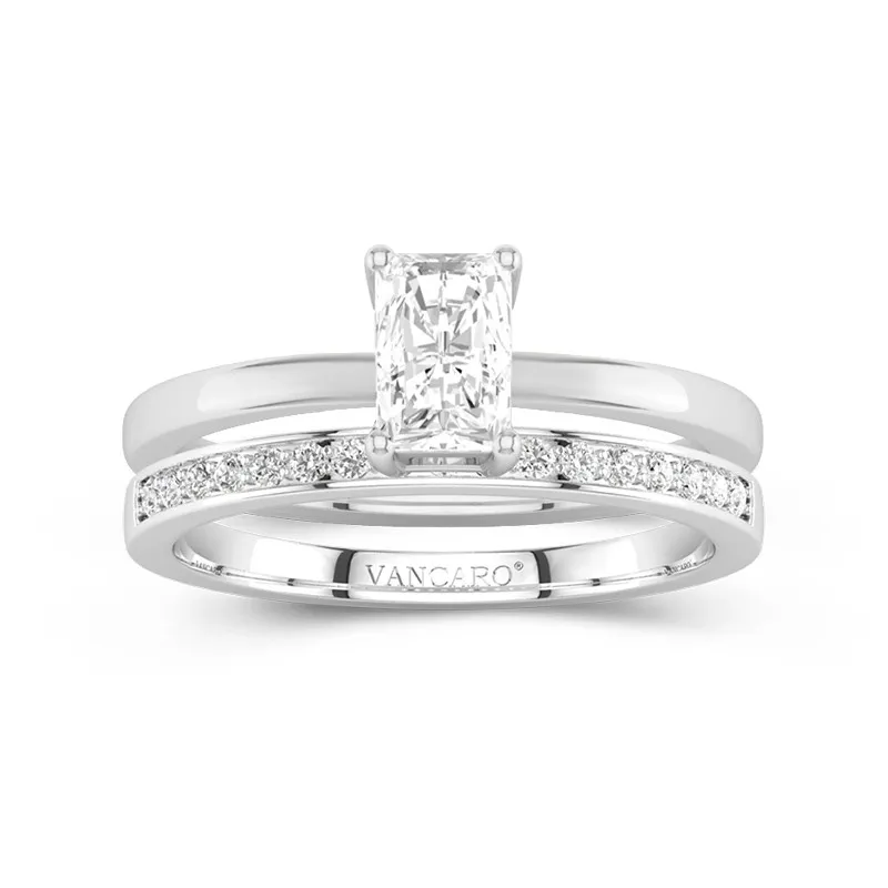 18K White Gold Moissanite Bridal Set