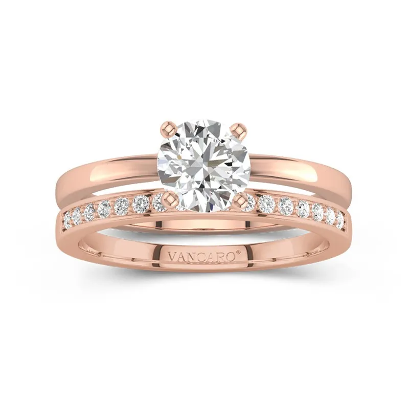 14K Rose Gold Moissanite Bridal Set