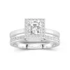 Antique Asscher 1.00ct Moissanite Bridal Set