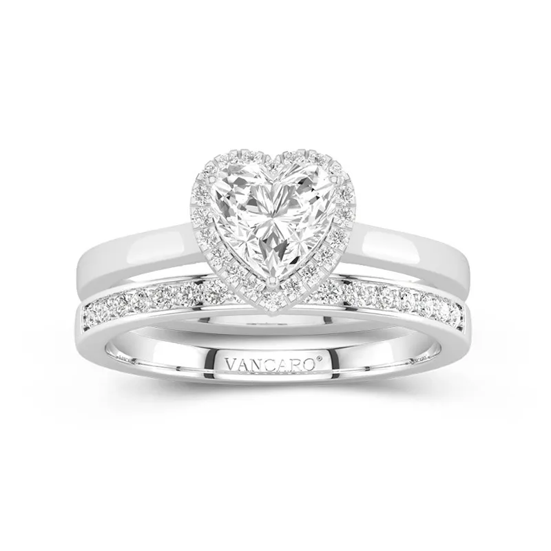 Antique Heart 1.00ct Moissanite Bridal Set