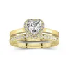 Antique Heart 1.00ct Moissanite Bridal Set