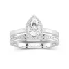 Antique Pear 2.00ct Moissanite Bridal Set