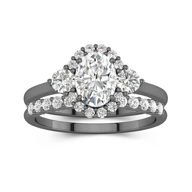 Argent sterling 925 Moissanite Ensemble d'alliances