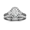 925 Sterling Silver Moissanite Wedding Ring Set