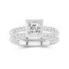 Platinum Halo Twist Wedding Ring Set