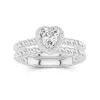 Platinum Halo Twist Wedding Ring Set