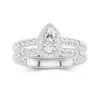 18K White Gold Halo Twist Wedding Ring Set