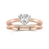 1.00ct Moissanite Wedding Ring Set 18K Rose Gold