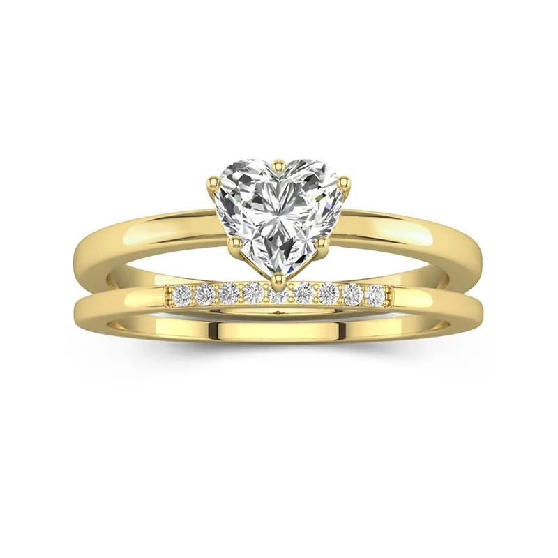 1.00ct Moissanite Wedding Ring Set 18K Gold