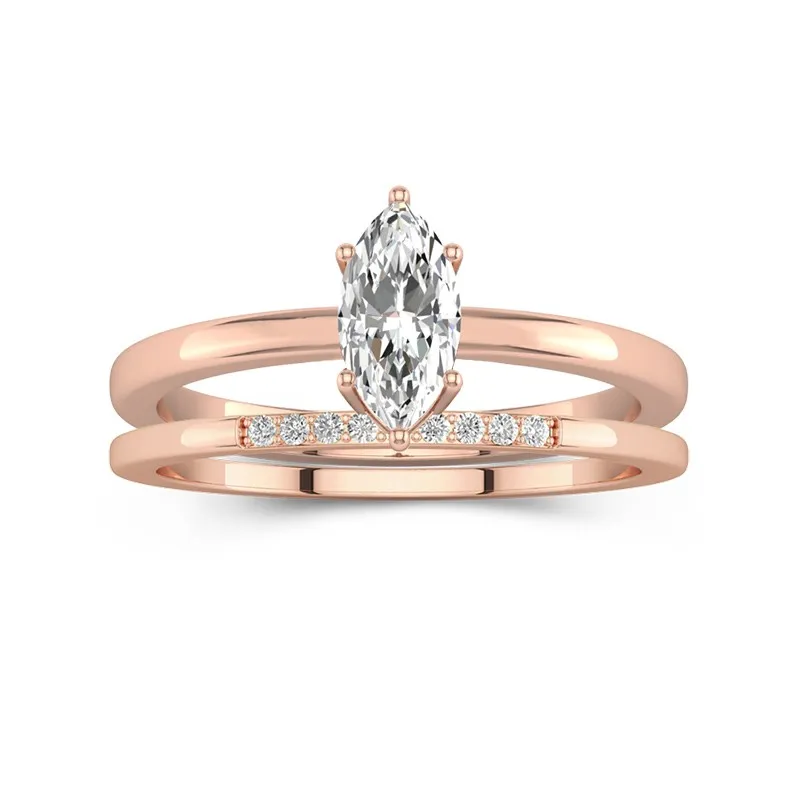 2.00ct Moissanite Wedding Ring Set 18K Rose Gold