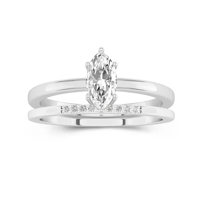 2.00ct Moissanite Wedding Ring Set 925 Sterling Silver