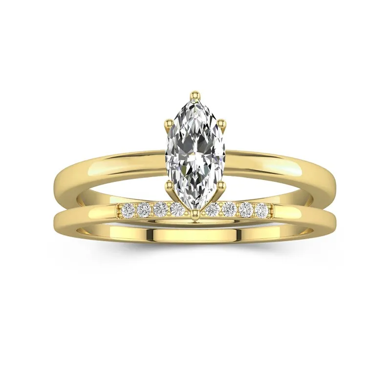 2.00ct Moissanite Wedding Ring Set 18K Gold