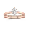 1.00ct Moissanite Wedding Ring Set 14K Rose Gold