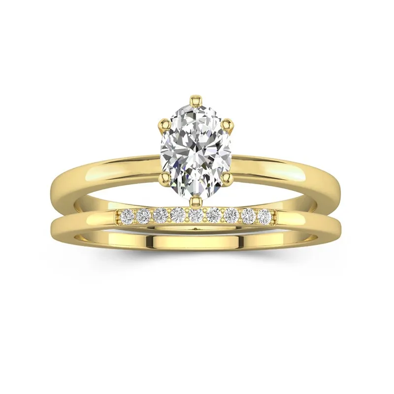 1.50ct Moissanite Wedding Ring Set 18K Gold