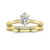 1.00ct Moissanite Wedding Ring Set 14K Gold