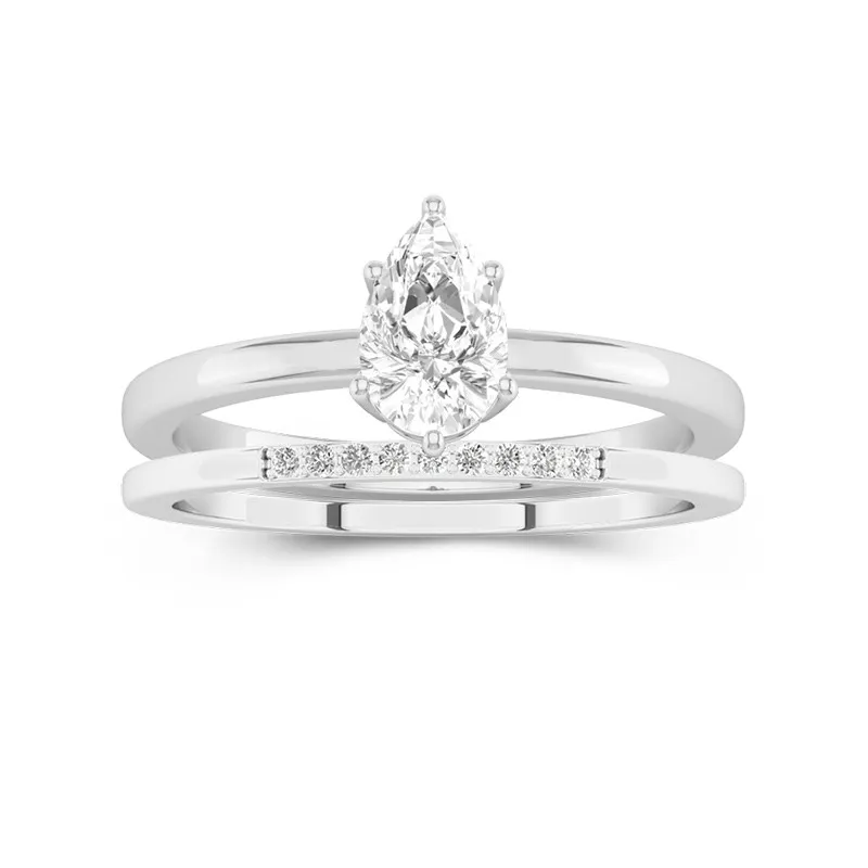 2.00ct Moissanite Ensemble d'alliances Platine