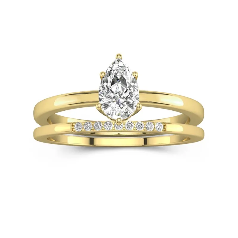 1.50ct Moissanite Wedding Ring Set 14K Gold