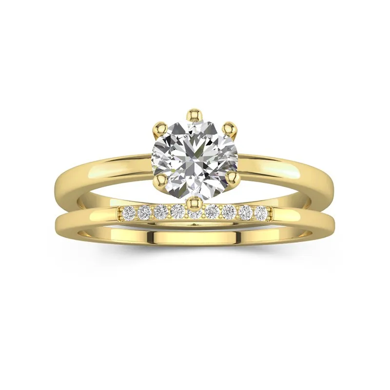 1.50ct Moissanite Wedding Ring Set 18K Gold