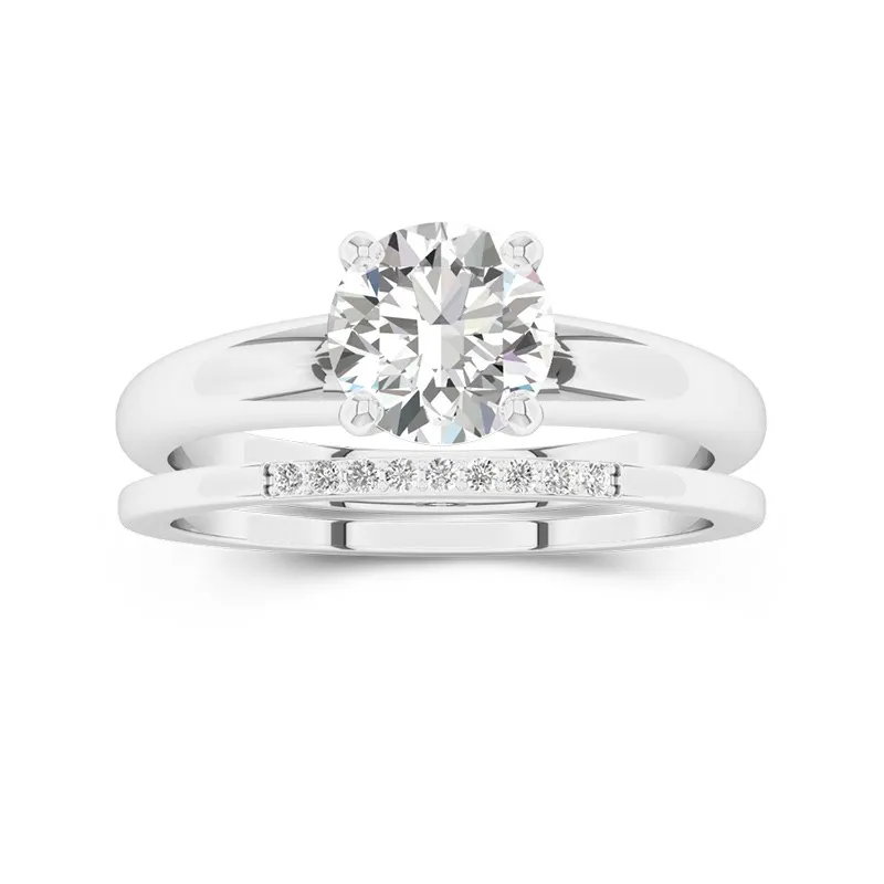 Solitaire Ensemble d'alliances 1.50ct Moissanite