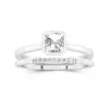 Simple Asscher 1.50ct Moissanite Ensemble nuptial