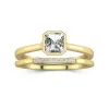 Simple Asscher 2.00ct Moissanite Bridal Set