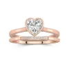 Simple Heart 2.00ct Moissanite Bridal Set