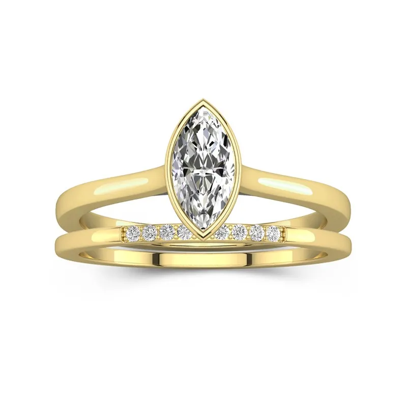 Simple Marquise 2.00ct Moissanite Bridal Set