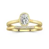 Simple Ovale 1.50ct Moissanite Ensemble nuptial