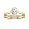 Simple Poire 2.00ct Moissanite Ensemble nuptial