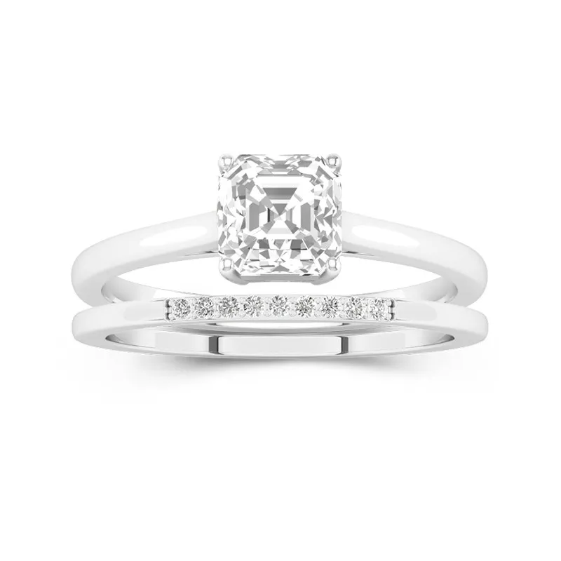 Moissanite Wedding Ring Set