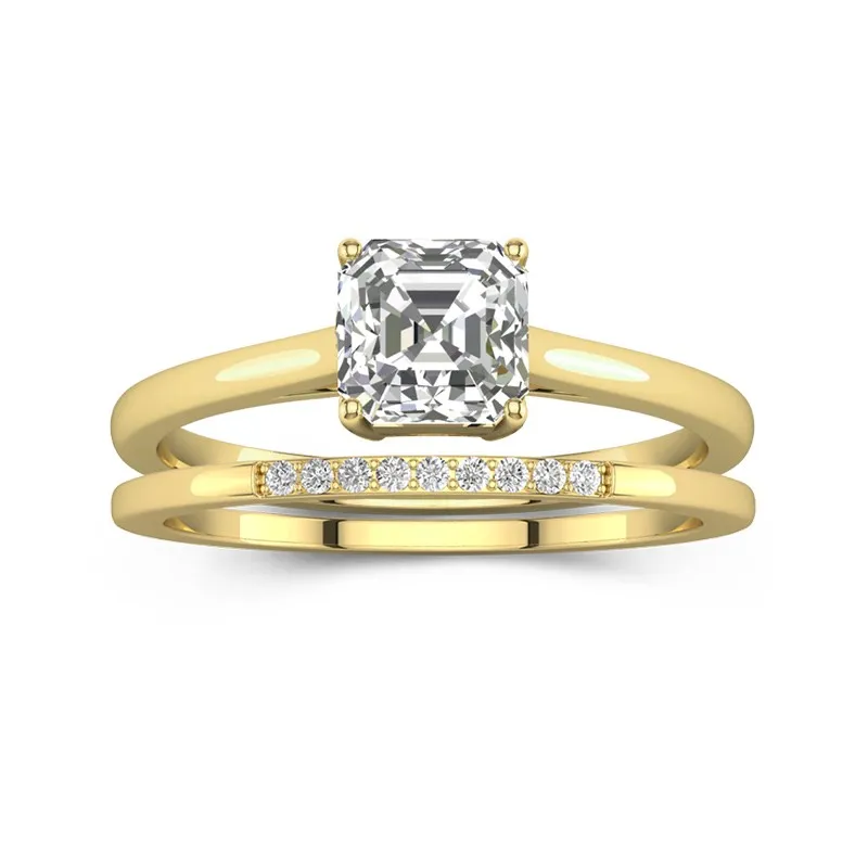 Moissanite Wedding Ring Set