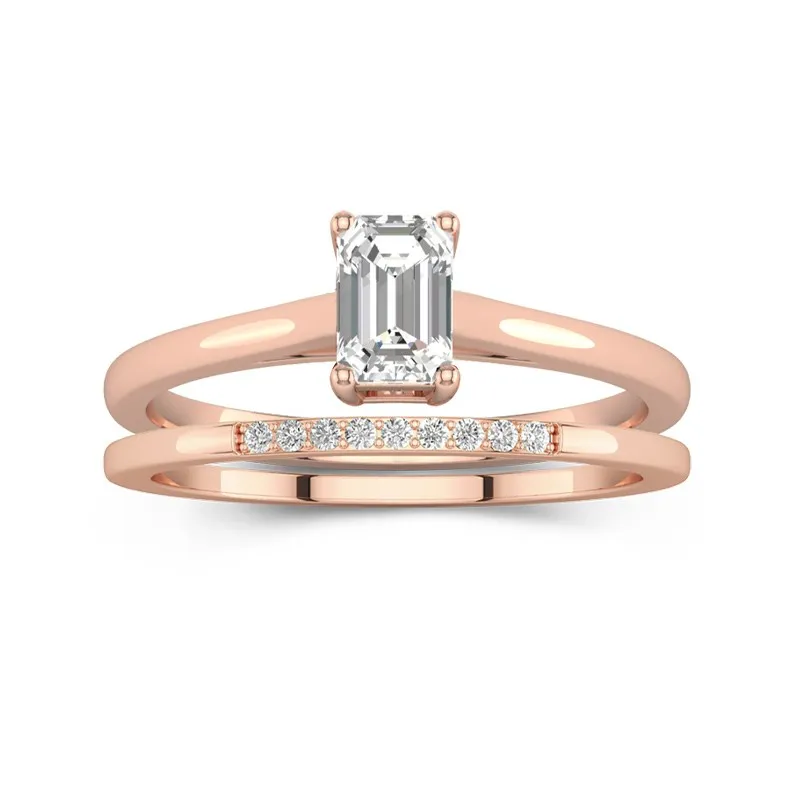 Moissanite Wedding Ring Set