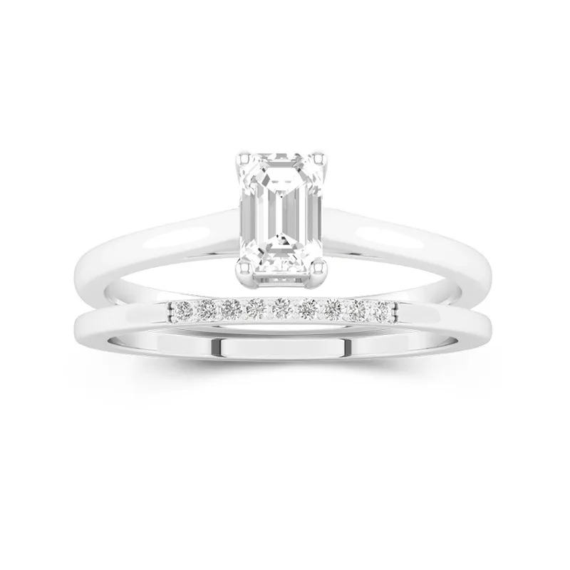 Moissanite Wedding Ring Set