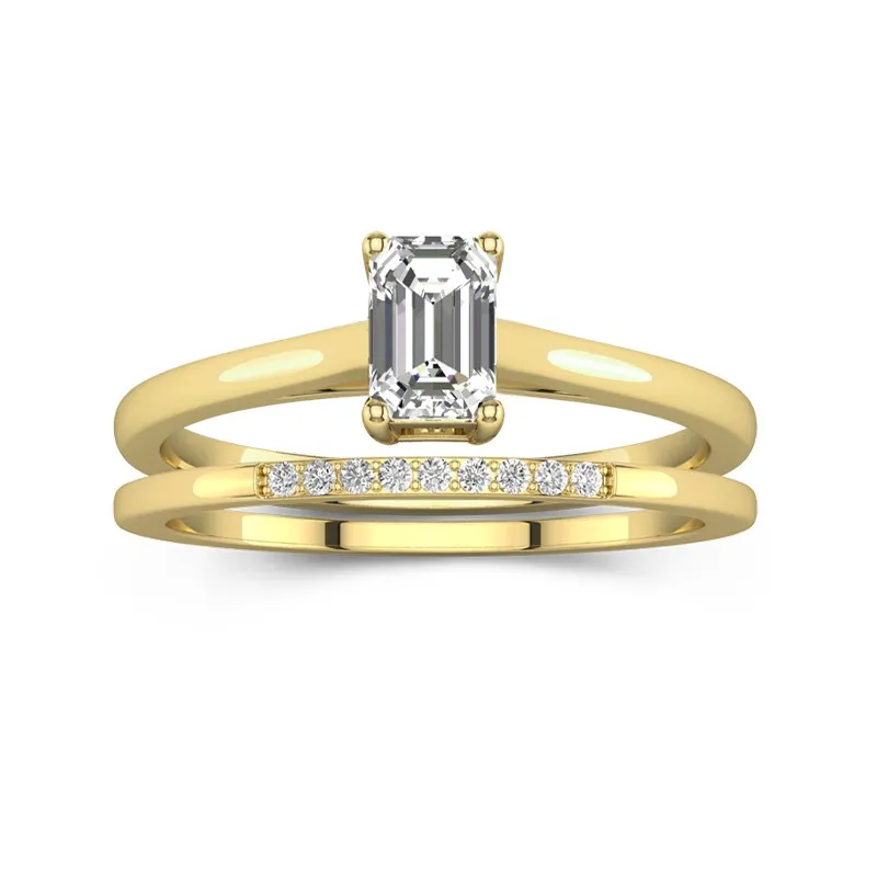 Moissanite Wedding Ring Set