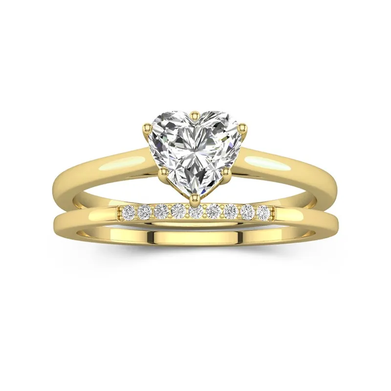 Moissanite Wedding Ring Set