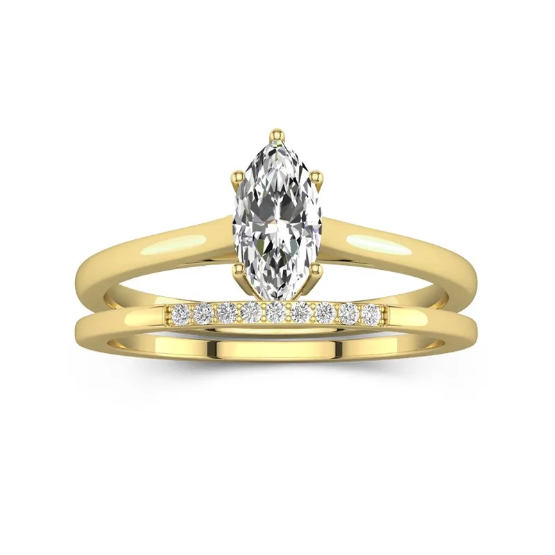 Moissanite Wedding Ring Set