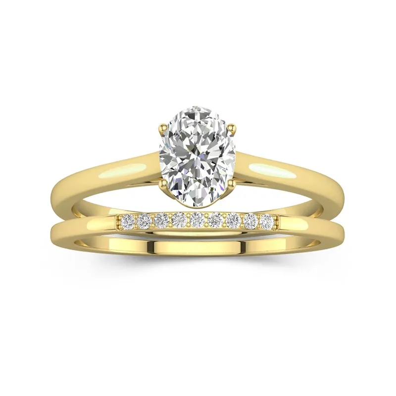 Moissanite Wedding Ring Set