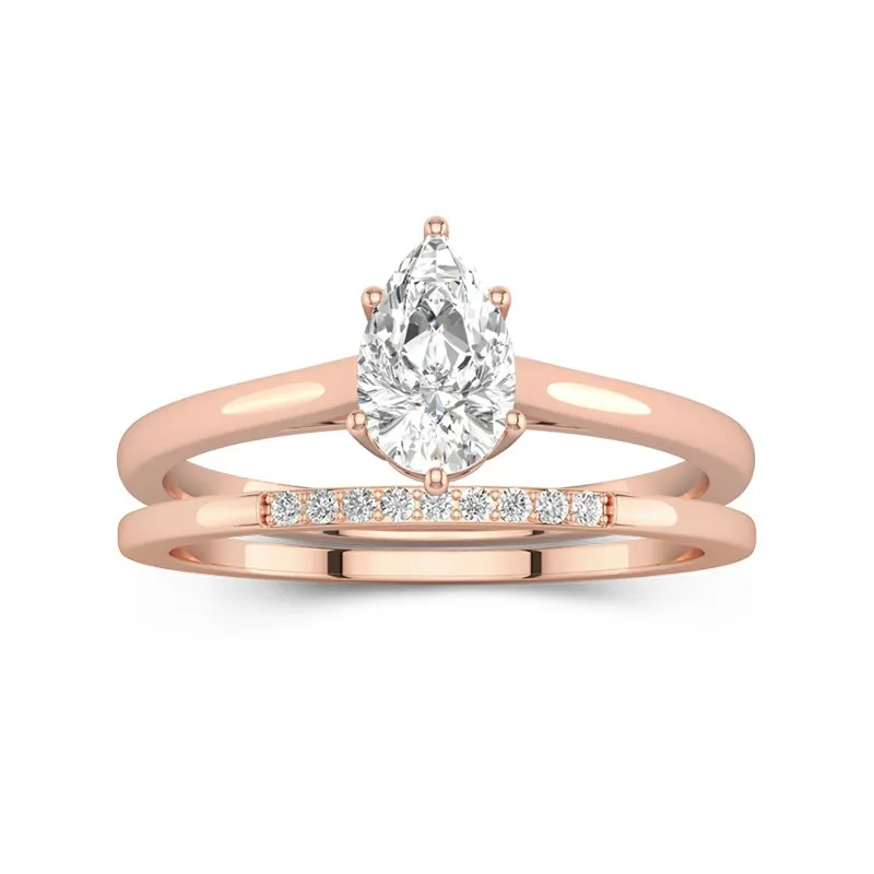 Moissanite Wedding Ring Set