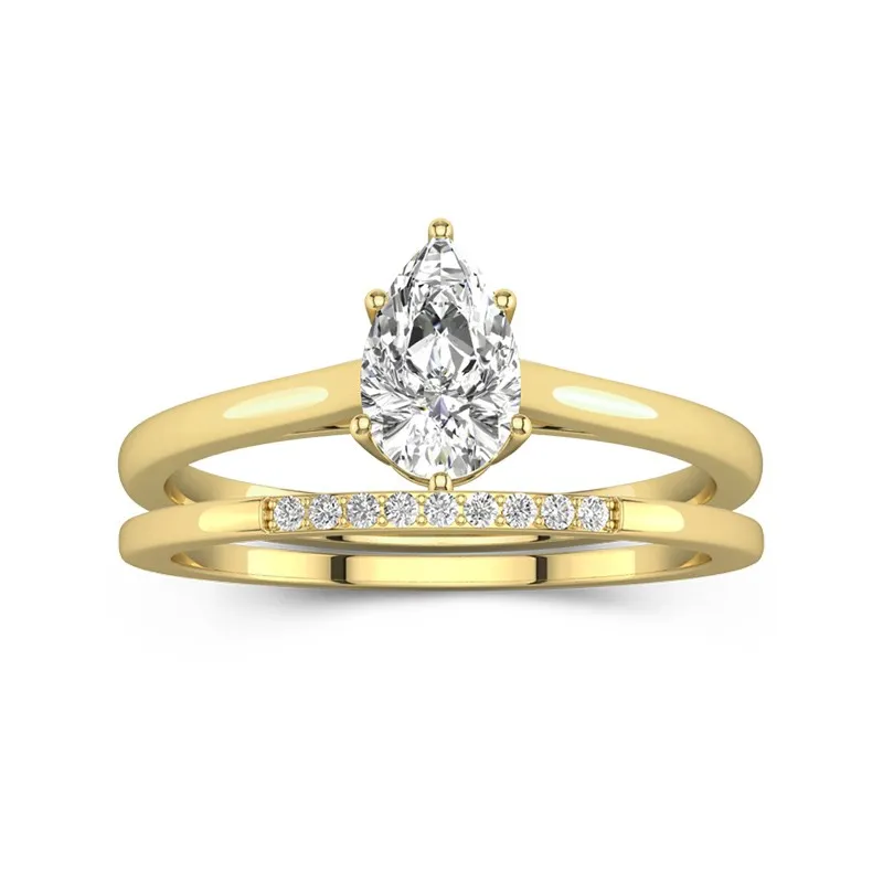 Moissanite Wedding Ring Set