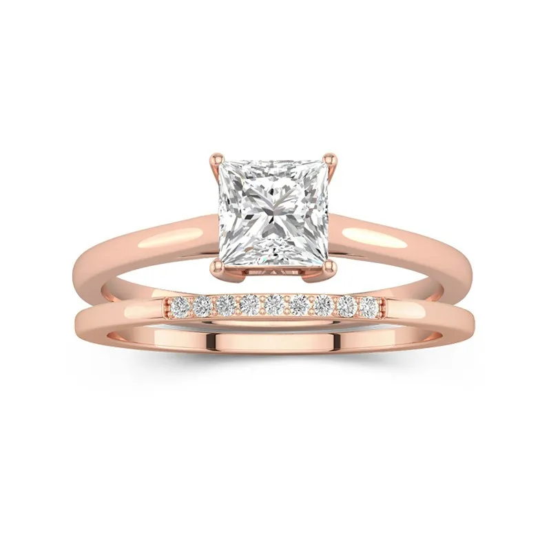 Moissanite Wedding Ring Set