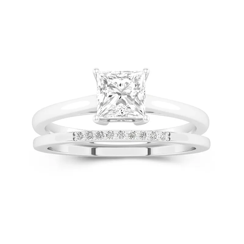 Moissanite Wedding Ring Set