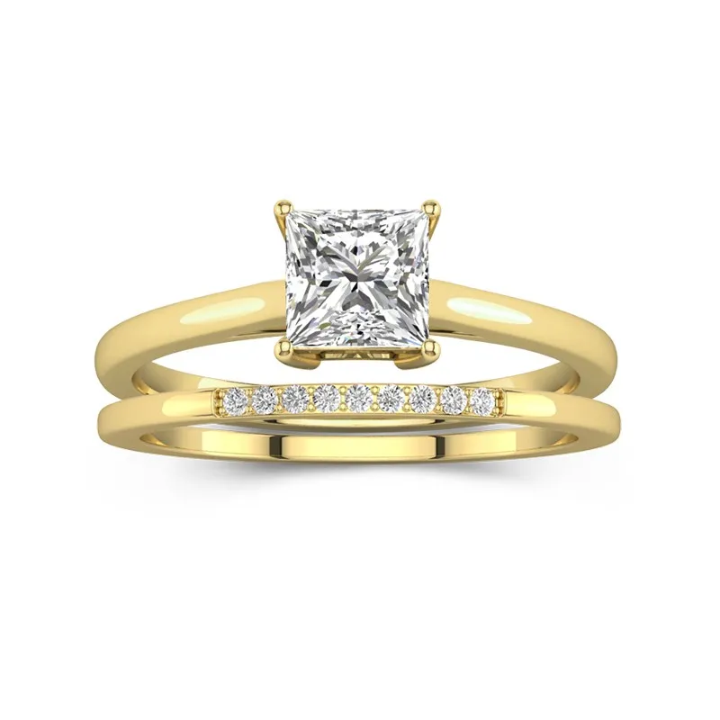 Moissanite Wedding Ring Set