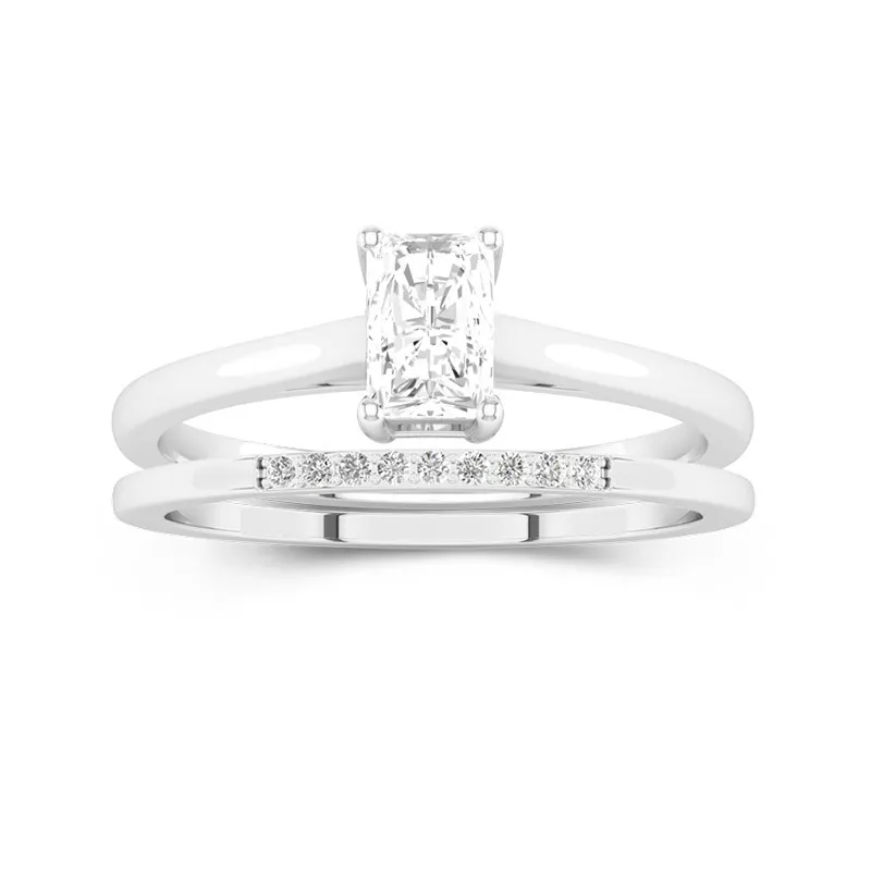 Moissanite Wedding Ring Set