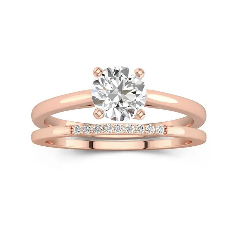 Moissanite Wedding Ring Set